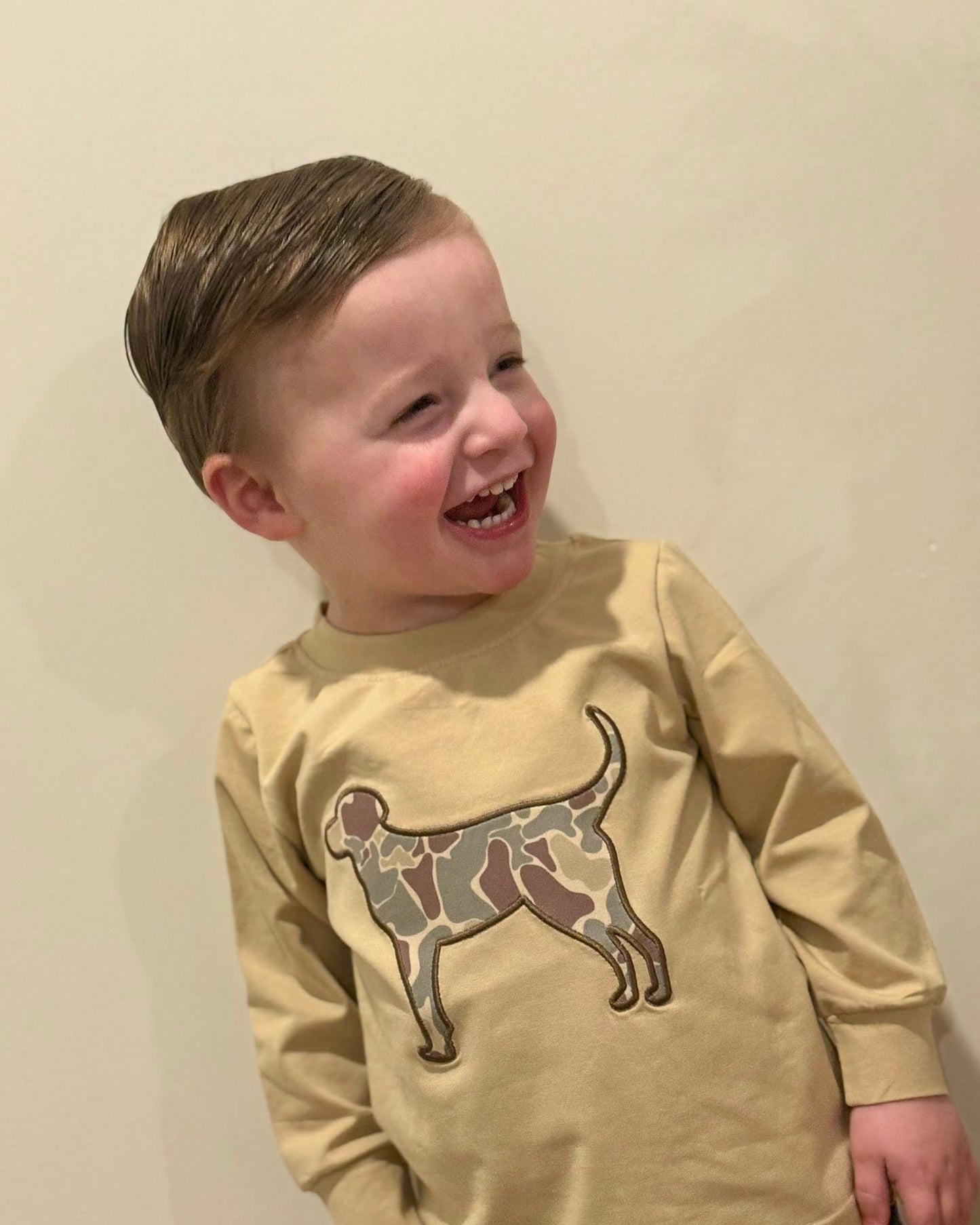 LONG SLEEVE CAMO DOG BOY SHIRT