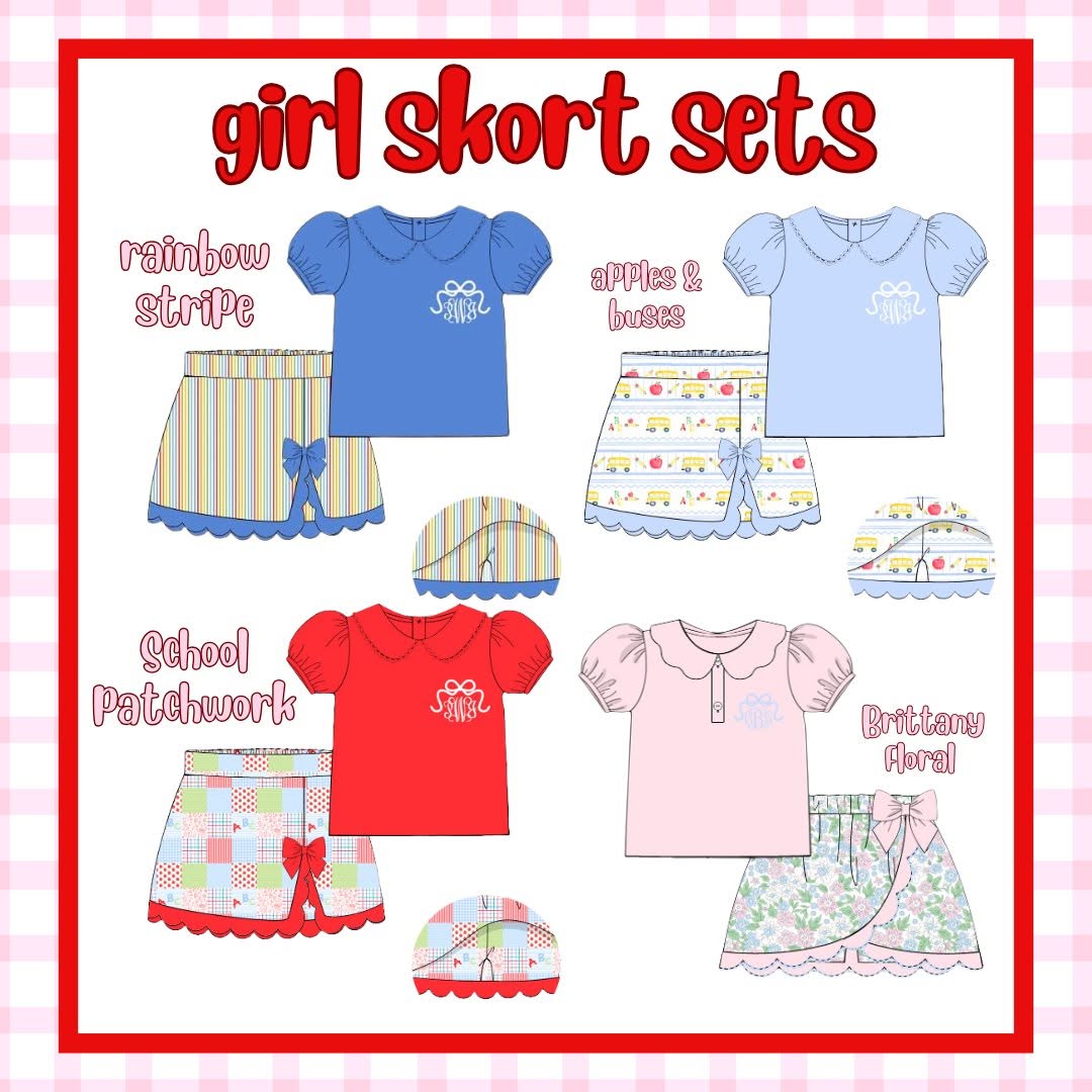 GIRL RAINBOW STRIPE SKORT SET