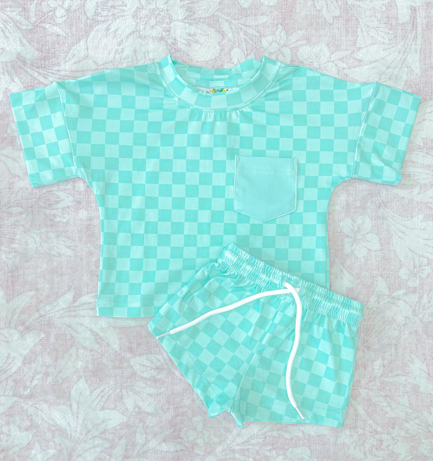 SPRING CASUAL BOY CHECKER SHORT SET