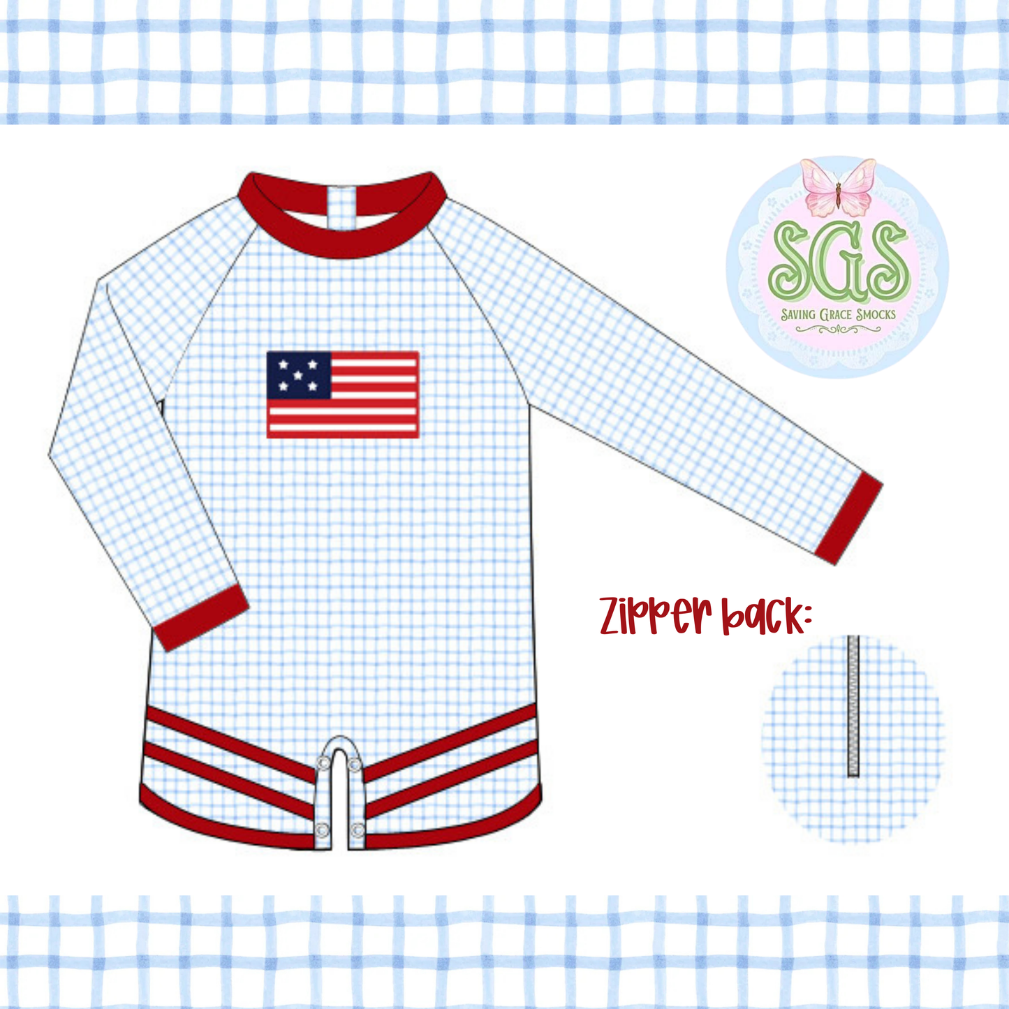 BOYS SWEET LAND OF LIBERTY 1PC RASHGUARD