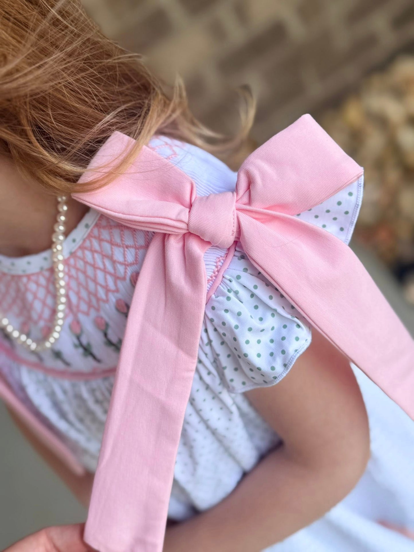 ROSE STEM GEO SMOCK GIRL SHORT SET