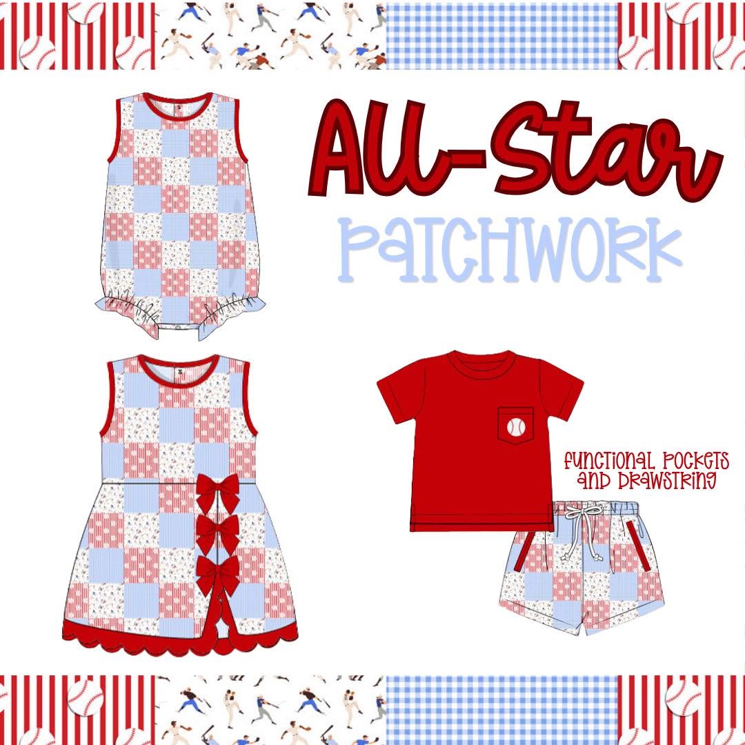ALL STAR PATCHWORK BOY SHORT SET