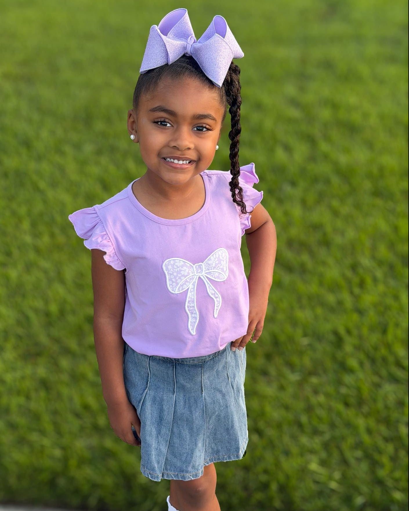 GIRL SPRING KNITS BOW SHIRT