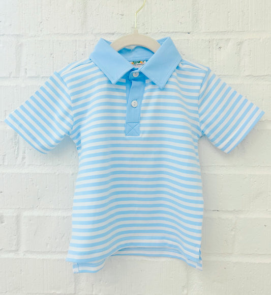 STRIPED MONOGRAM KNIT BOY POLO