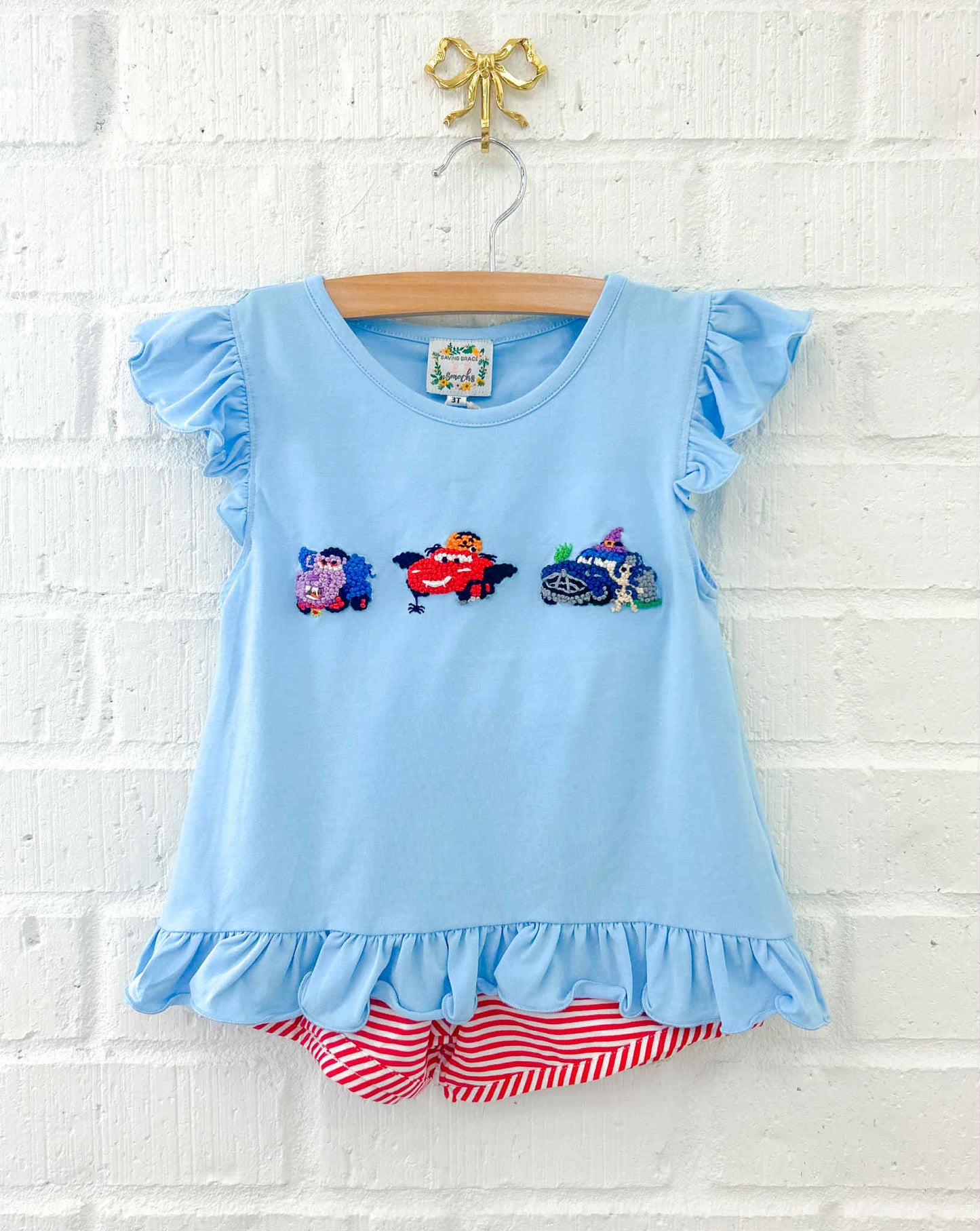 HALLOWEEN CARS GIRL SHORT SET