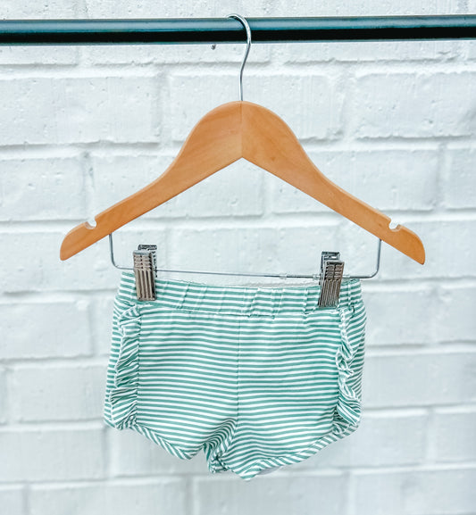 GIRL SAGE STRIPED KNIT SHORTIE SHORTS