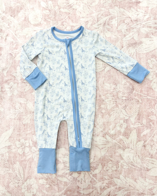BLUE SAFARI TOILE BAMBOO ZIPPY