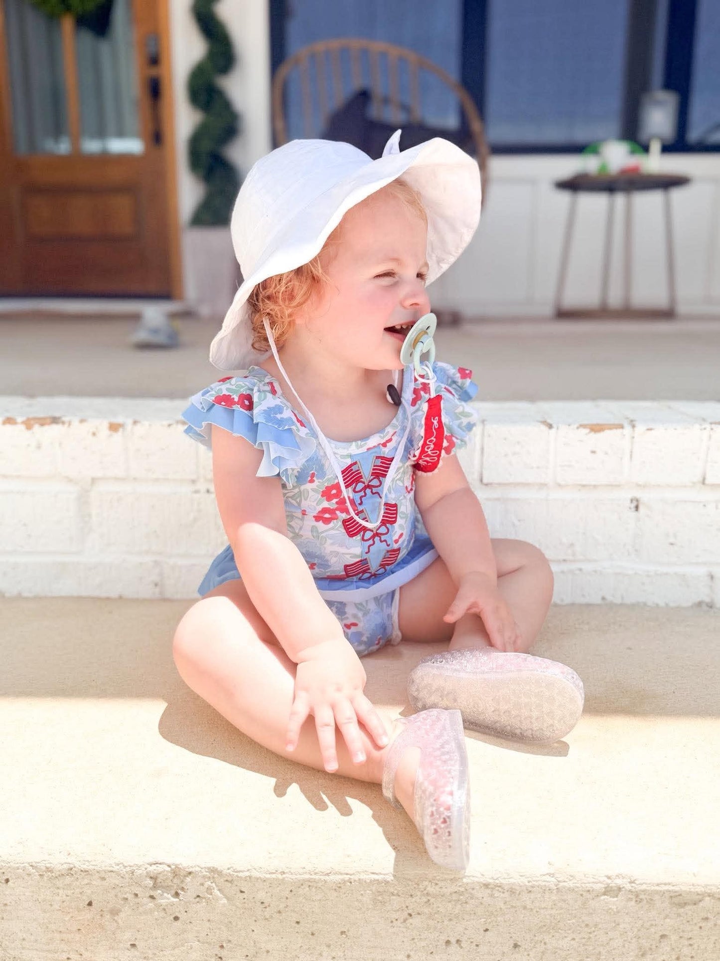 GIRLS PATRIOTIC PETALS 1PC SWIMSUIT