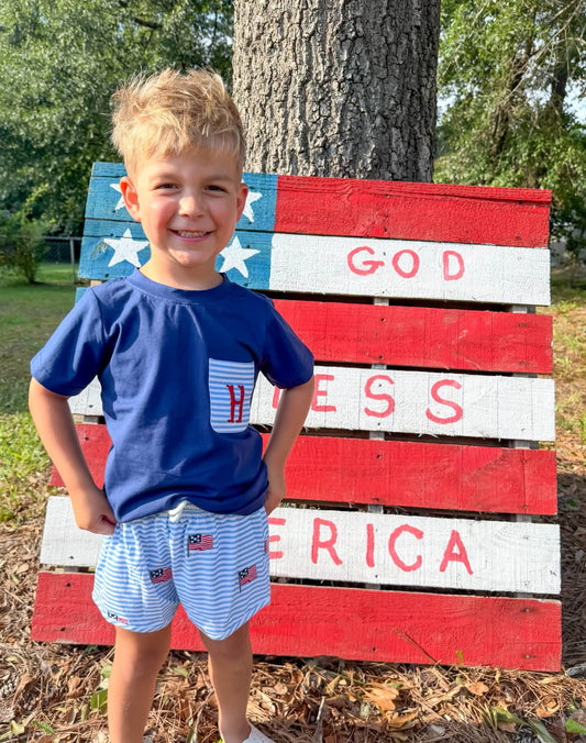 BOYS LET FREEDOM RING SHORTIE SET