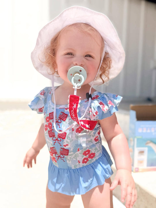 GIRLS PATRIOTIC PETALS 1PC SWIMSUIT