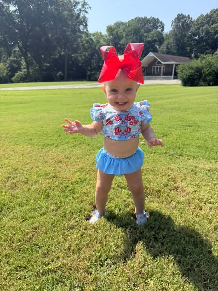 GIRLS PATRIOTIC PETALS 2PC SWIMSUIT