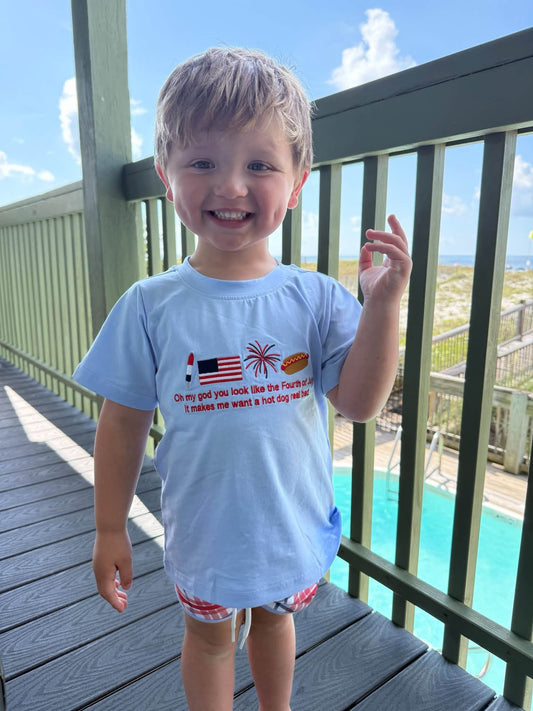 BOYS YOU LOOK LIKE THE 4TH OF JULY SHORTIE SET