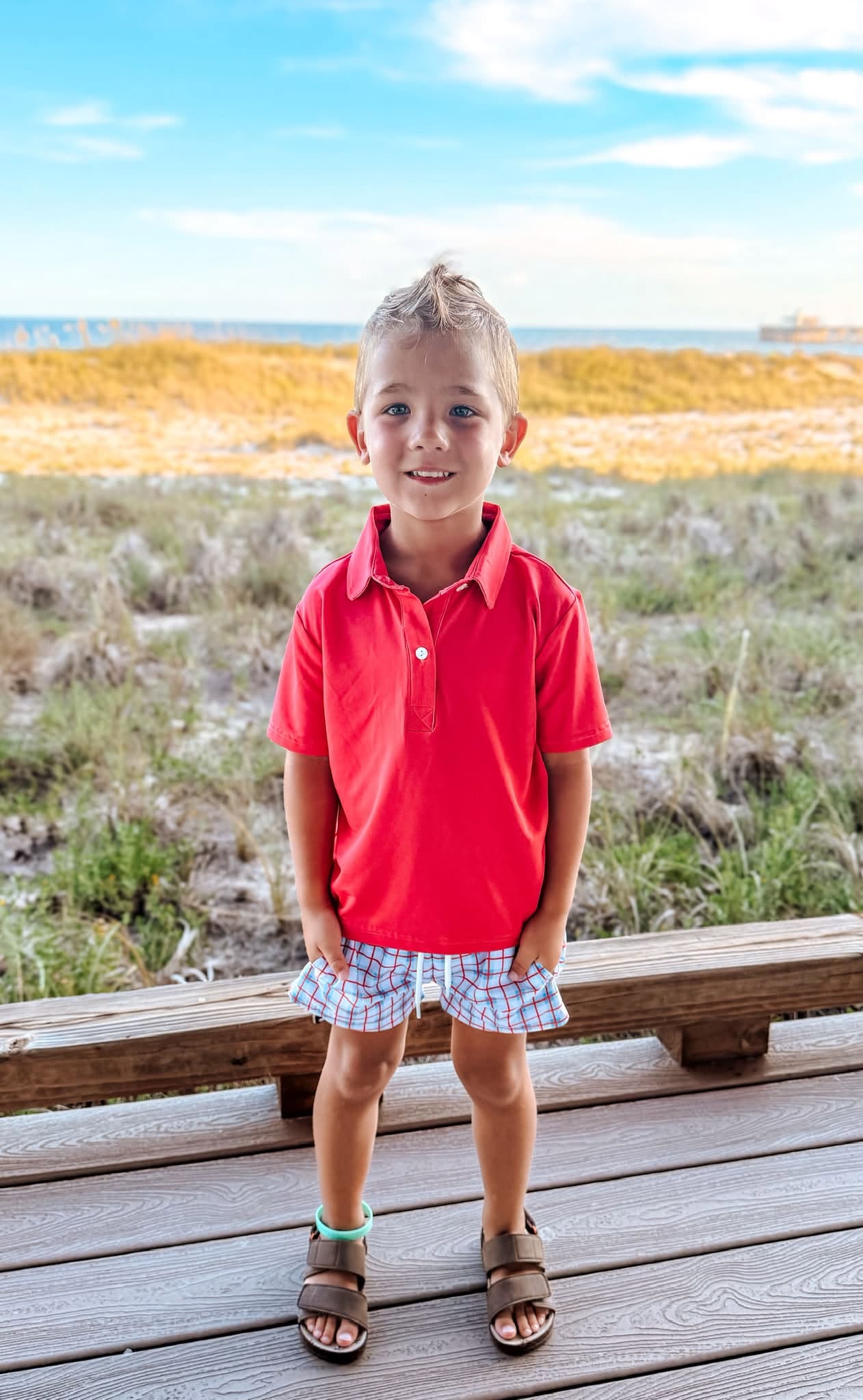 BOYS PATRIOTIC PLAID SHORTIE SET