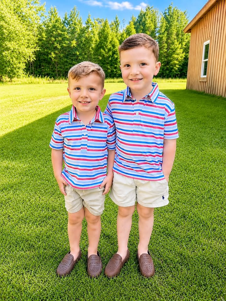 BOYS PATRIOTIC STRIPE POLO