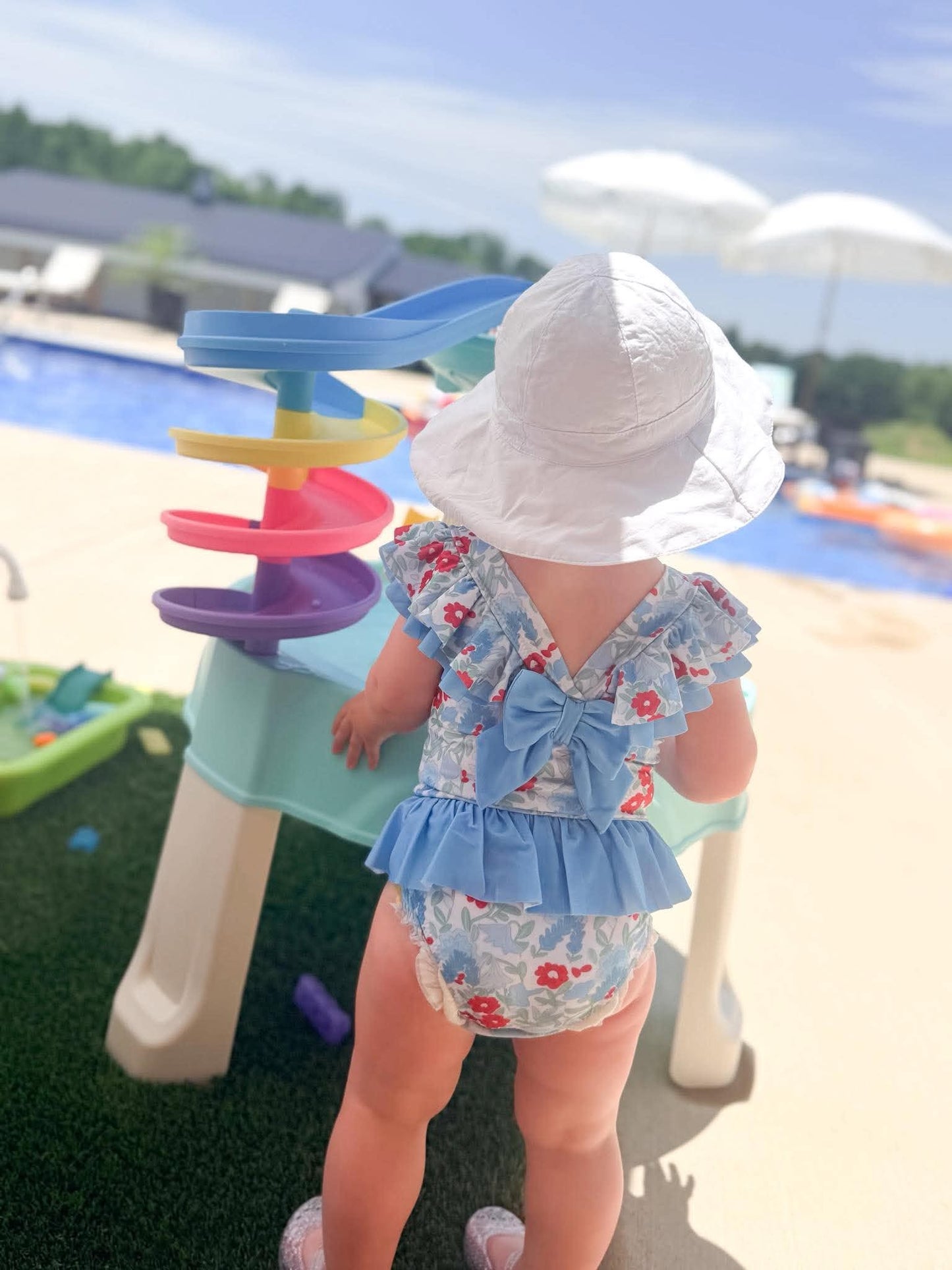 GIRLS PATRIOTIC PETALS 1PC SWIMSUIT
