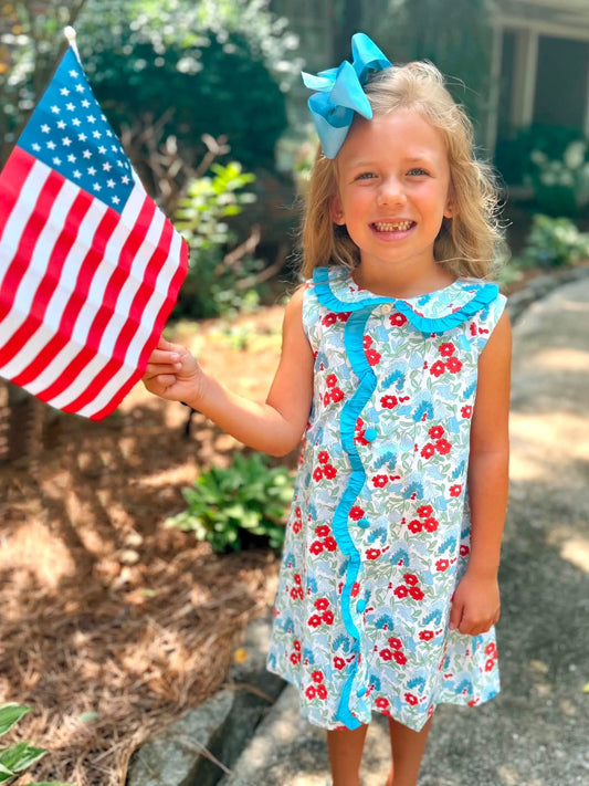GIRLS PATRIOTIC PETALS DRESS