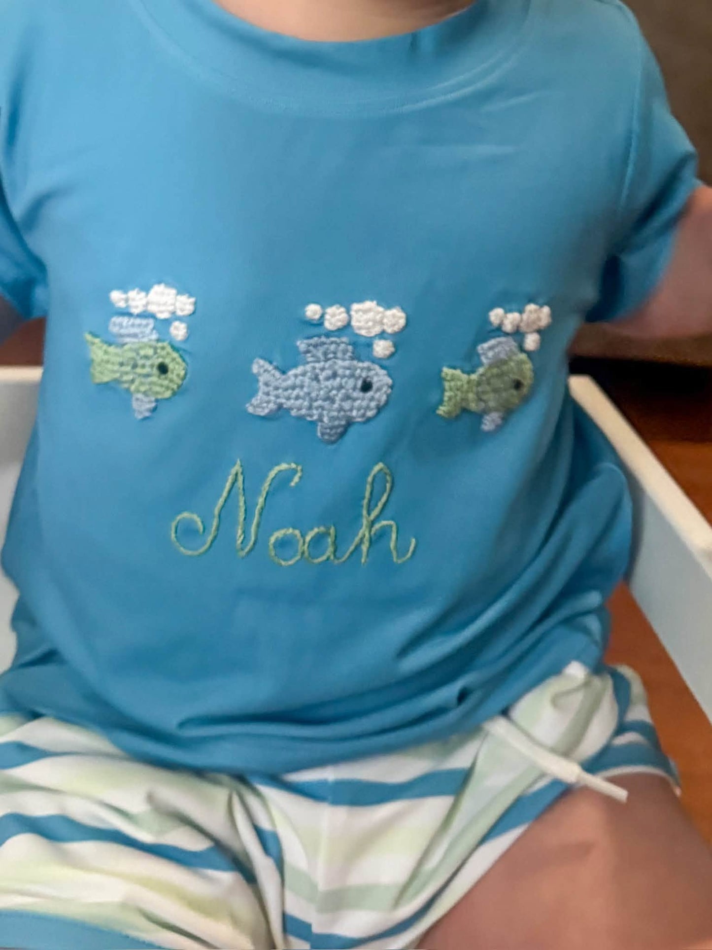 BOYS CROCHET FISH SHORTIE SET