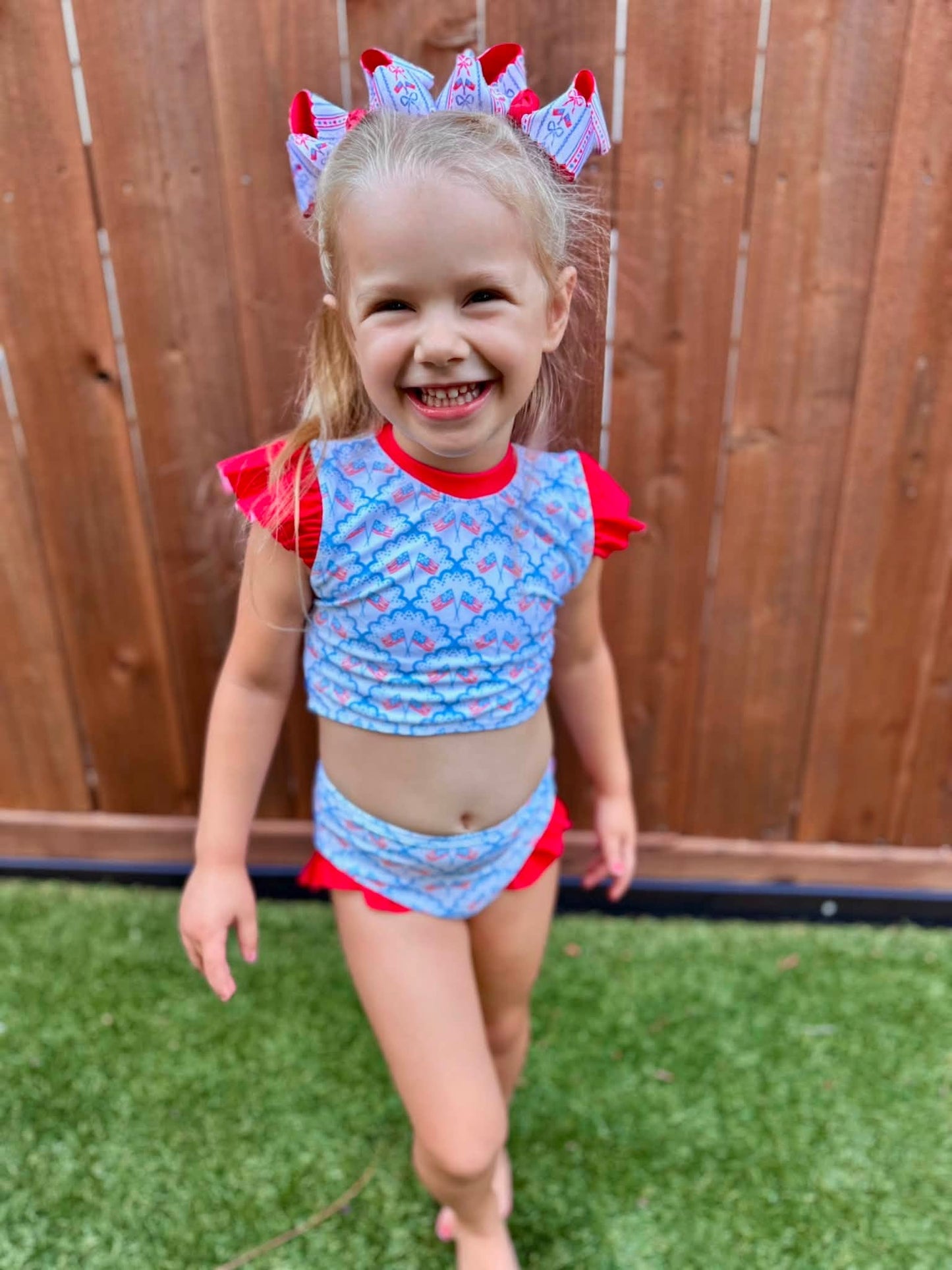 GIRLS SWEET LAND OF LIBERTY 2PC SWIMSUIT