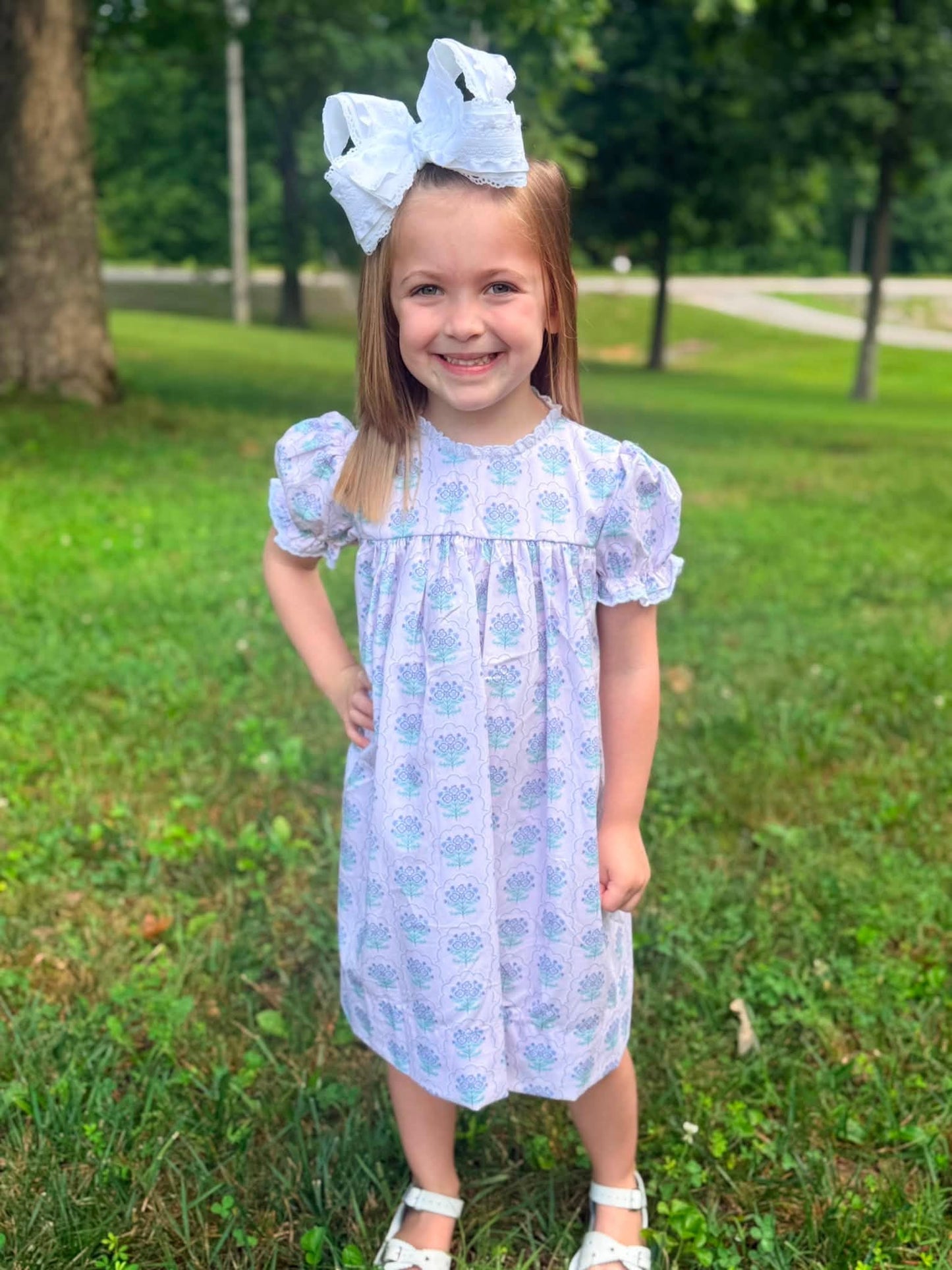 GIRLS LOTUS BOW DRESS
