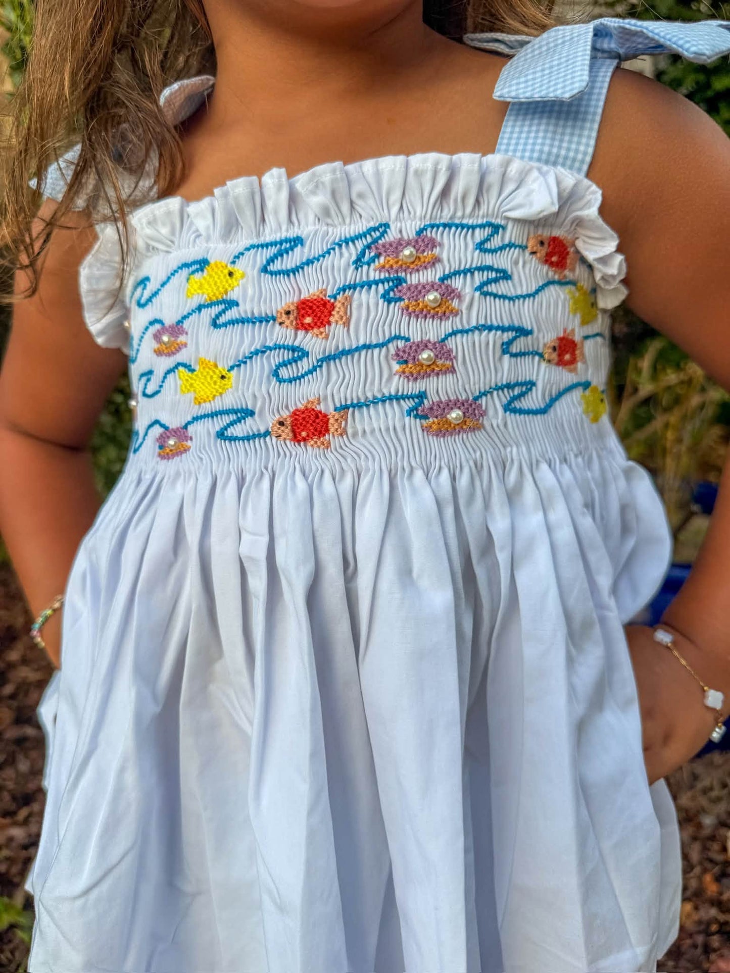 GIRLS PEARLS BY THE PIER BLOOMER SET
