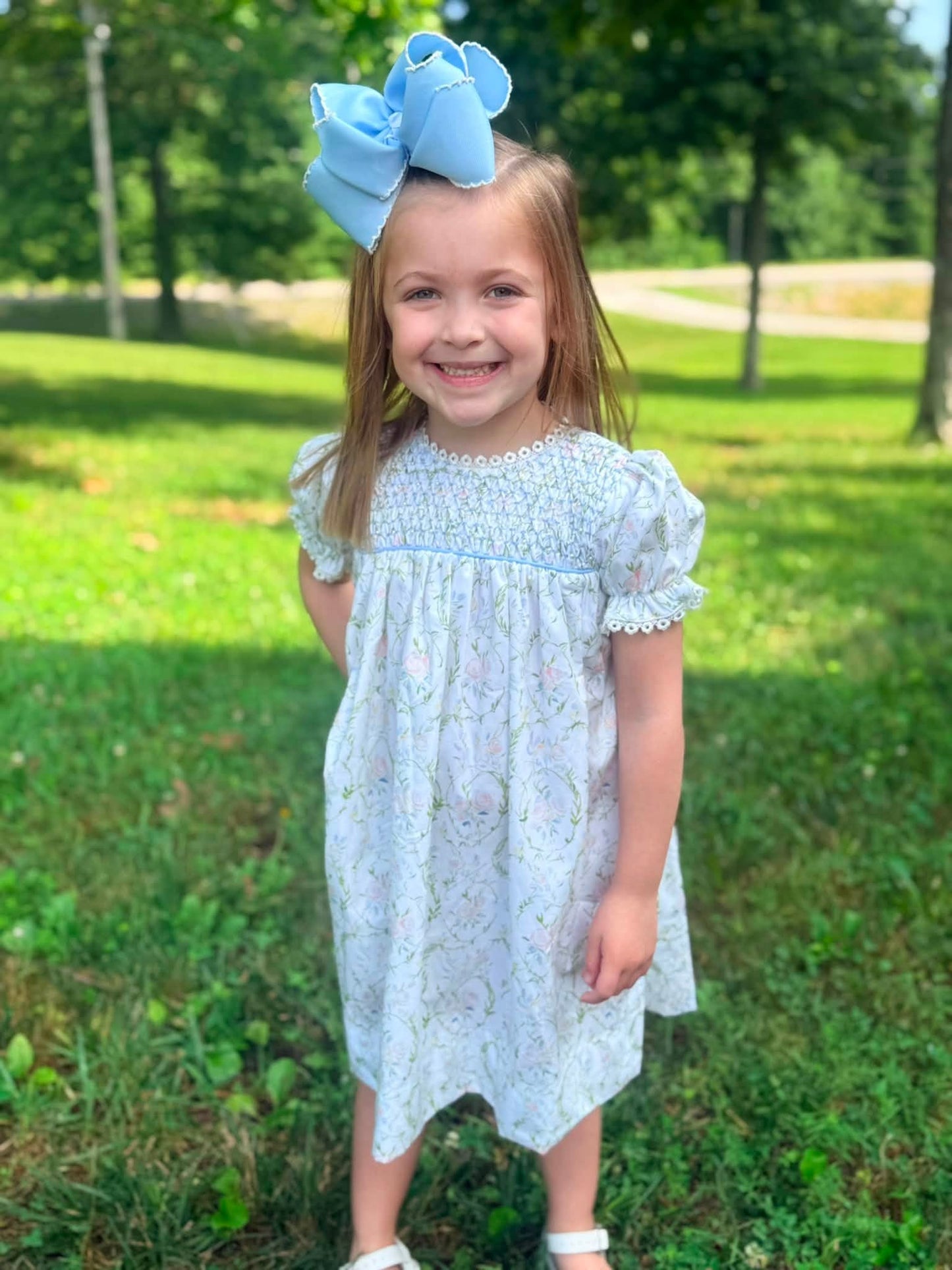 GIRLS PASTEL HONEYCOMB PEARL DRESS