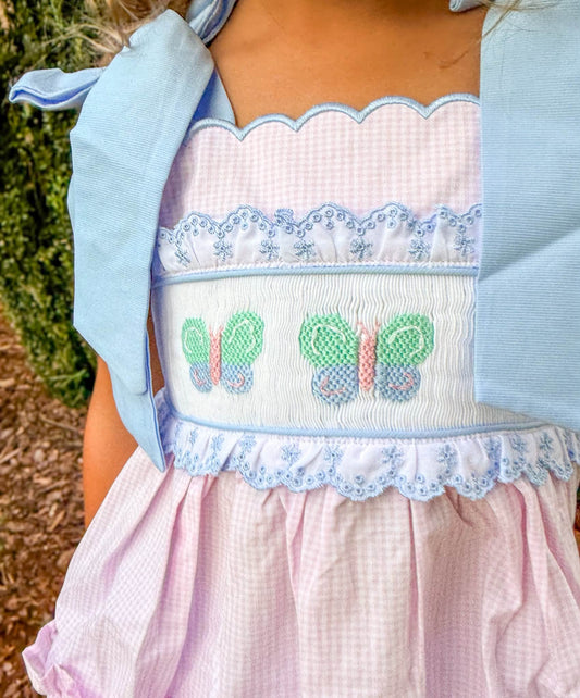 GIRLS BUTTERFLY SMOCK DRESS