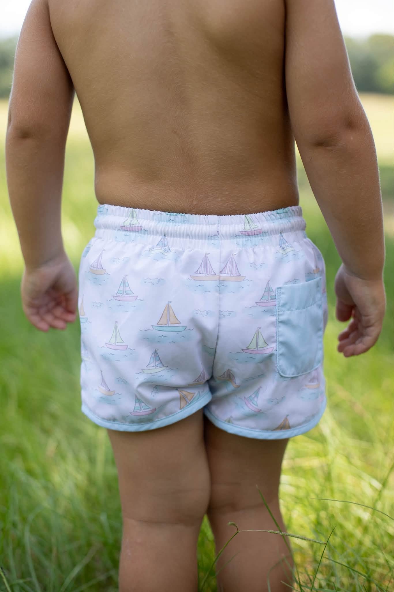BOYS COME SAIL AWAY SHORTIE TRUNKS