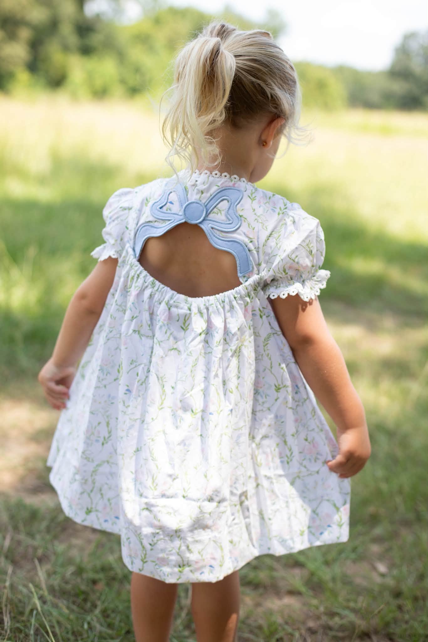 GIRLS PASTEL HONEYCOMB PEARL DRESS