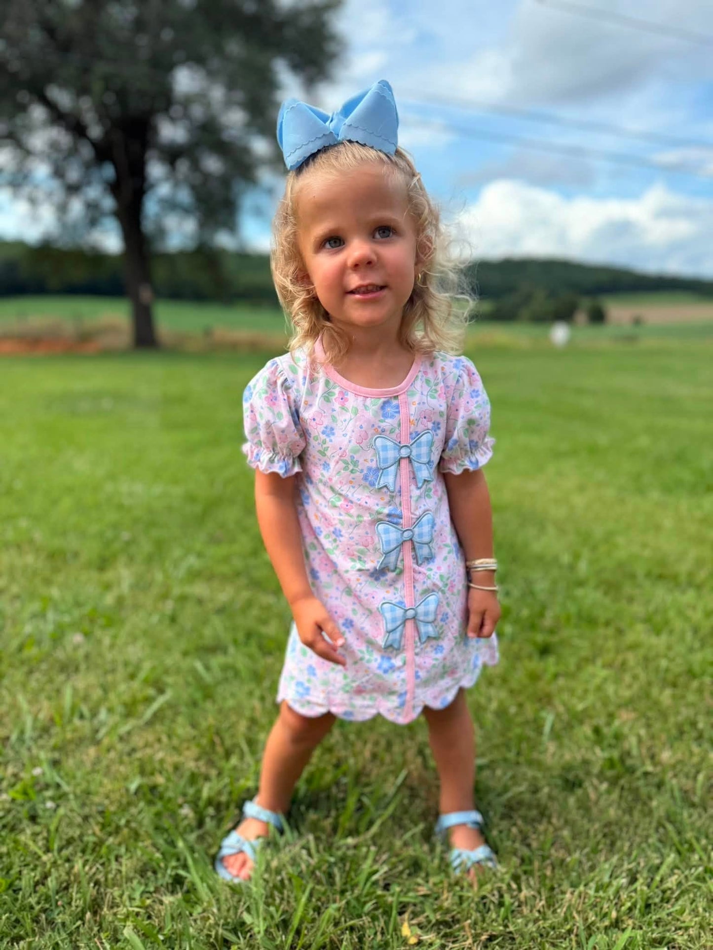 GIRLS HONEY BLOSSOMS BOWS DRESS