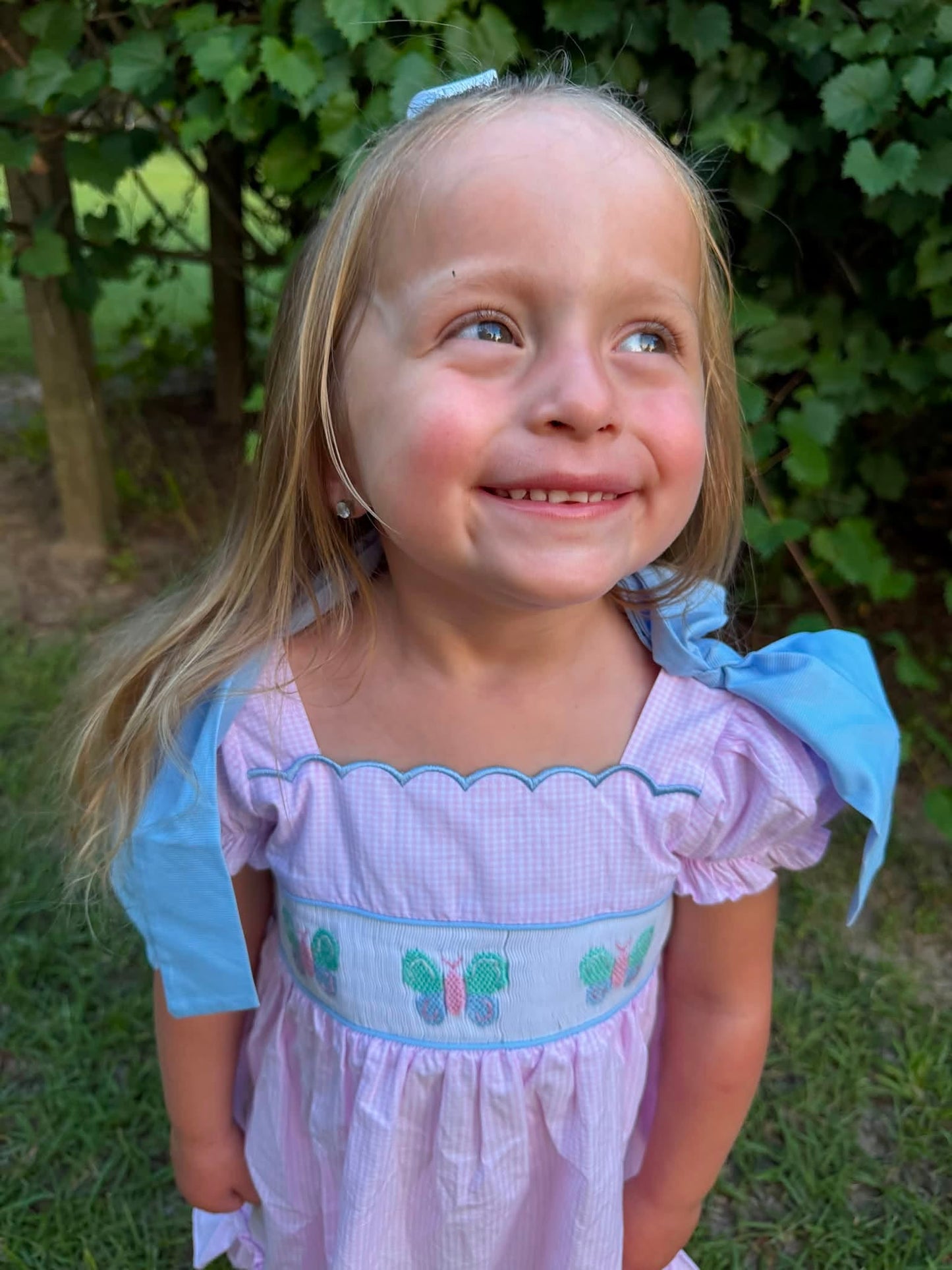 GIRLS BUTTERFLY SMOCK DRESS
