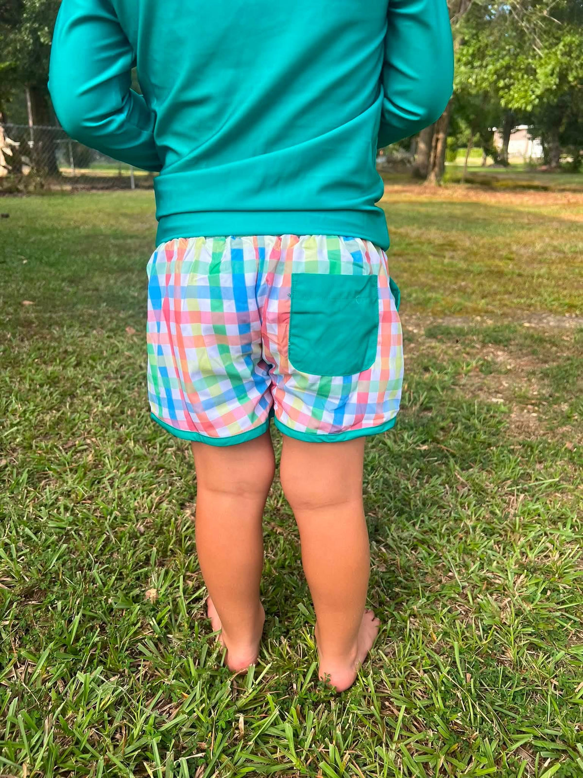 BOYS CHEESEBURGER IN PARADISE SHORTIE SWIM TRUNK SET