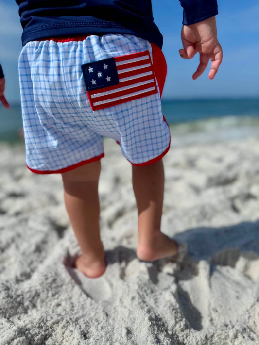 BOYS SWEET LAND OF LIBERTY SWIM TRUNKS