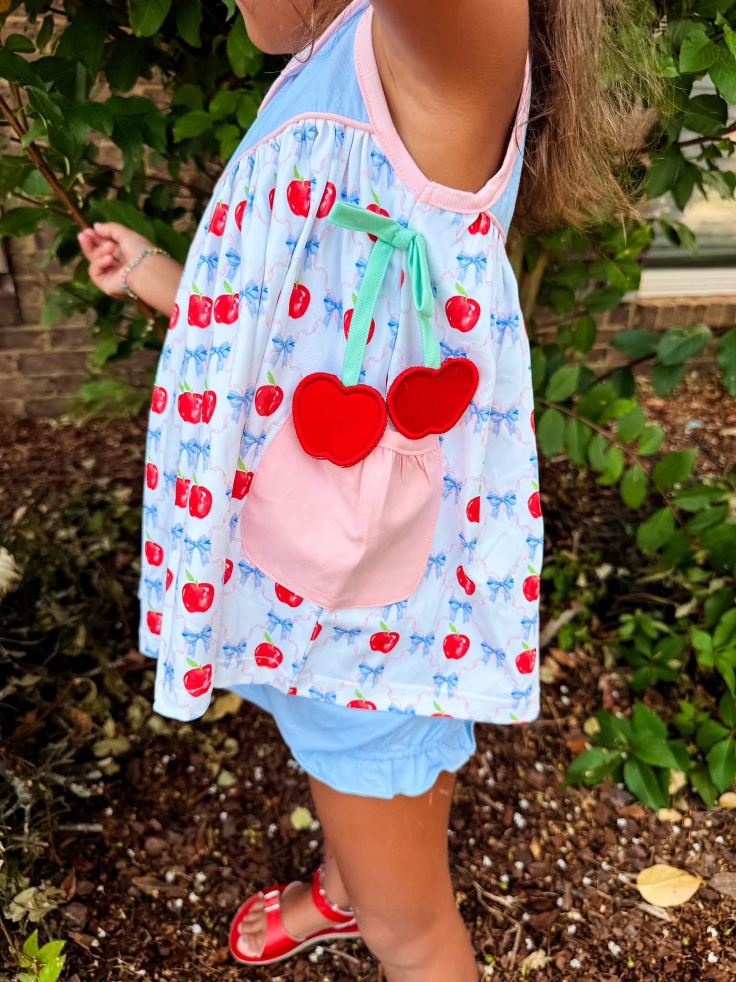 GIRL APPLE TASSEL BLOOMER / DRESS SET