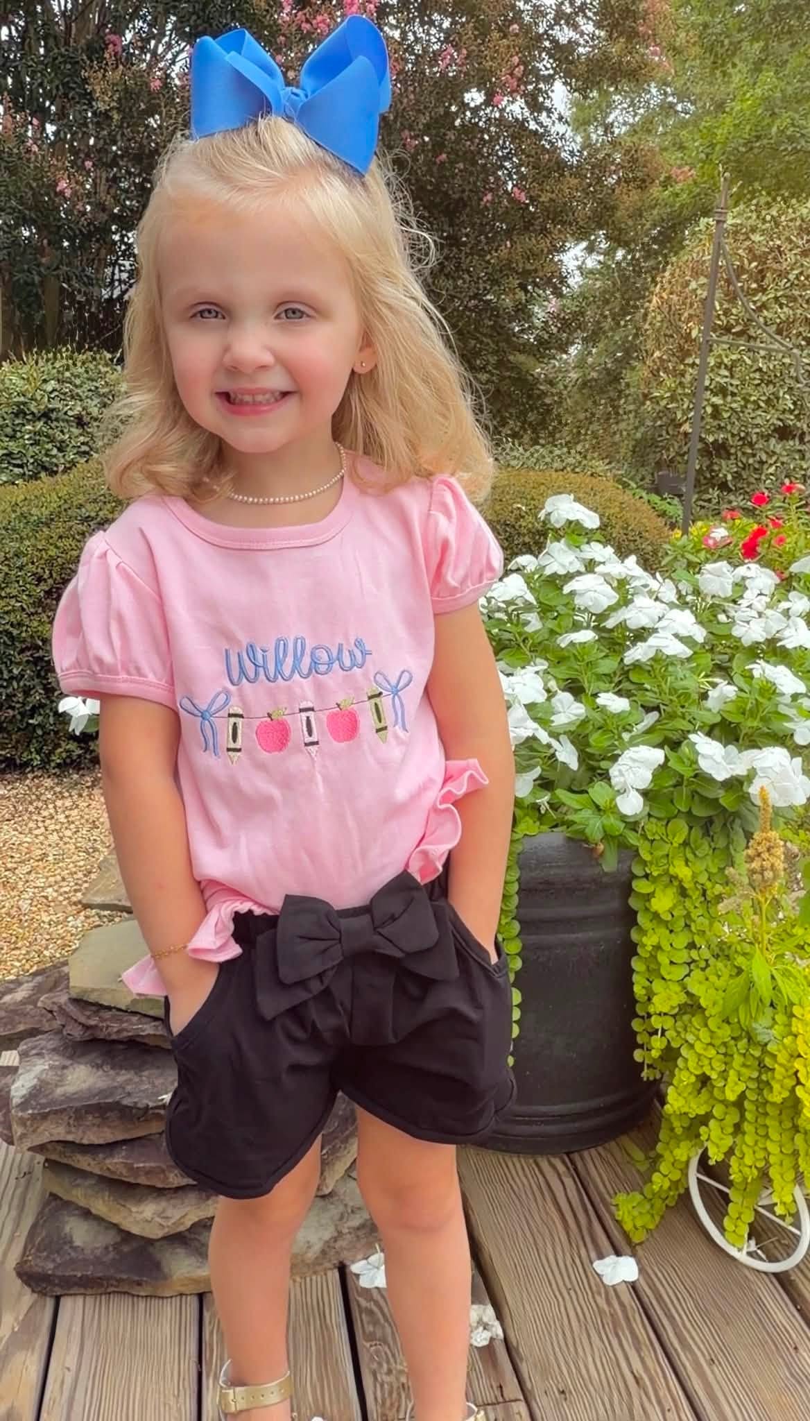 GIRL BLACK KNIT SHORTIES