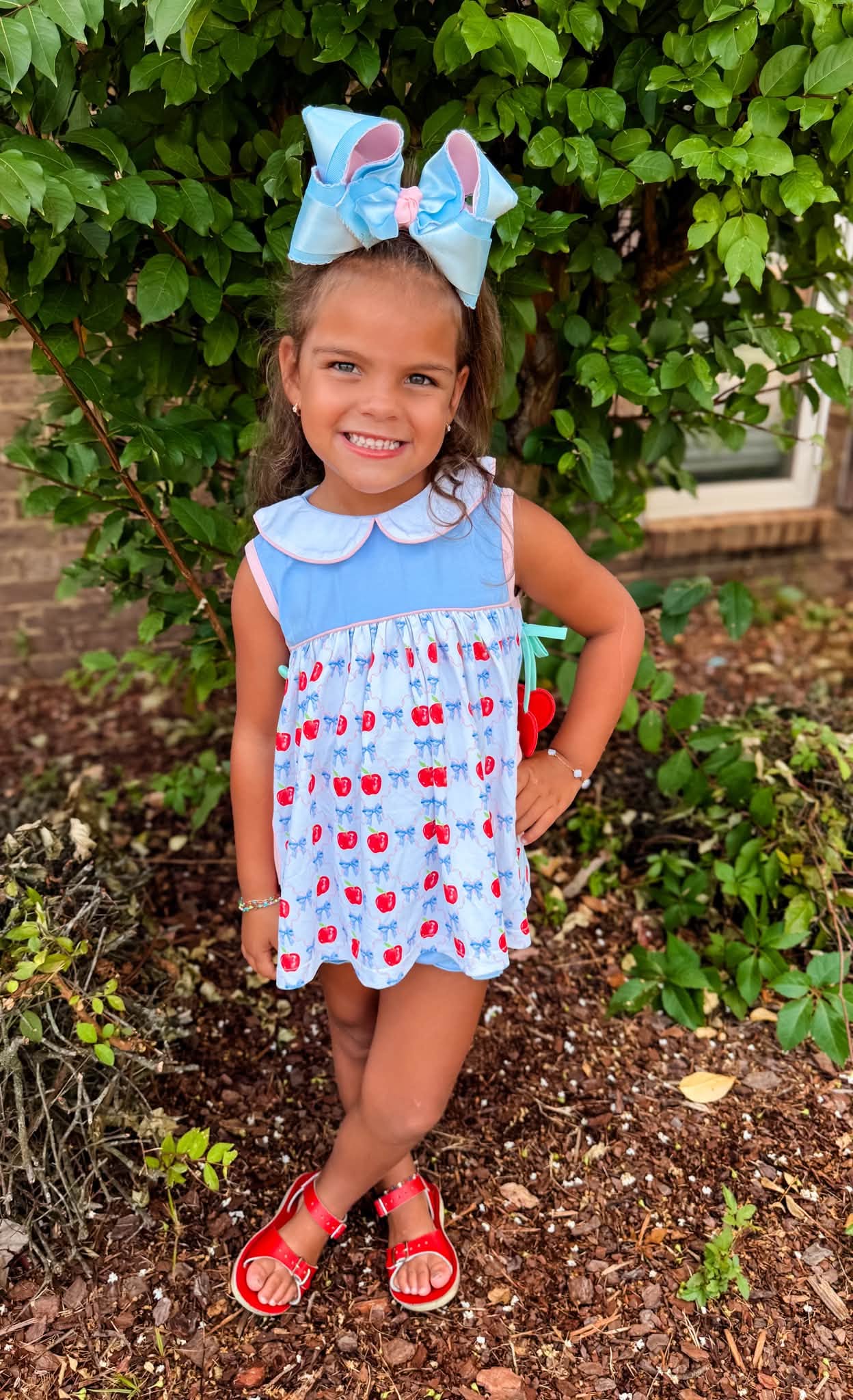 GIRL APPLE TASSEL BLOOMER / DRESS SET