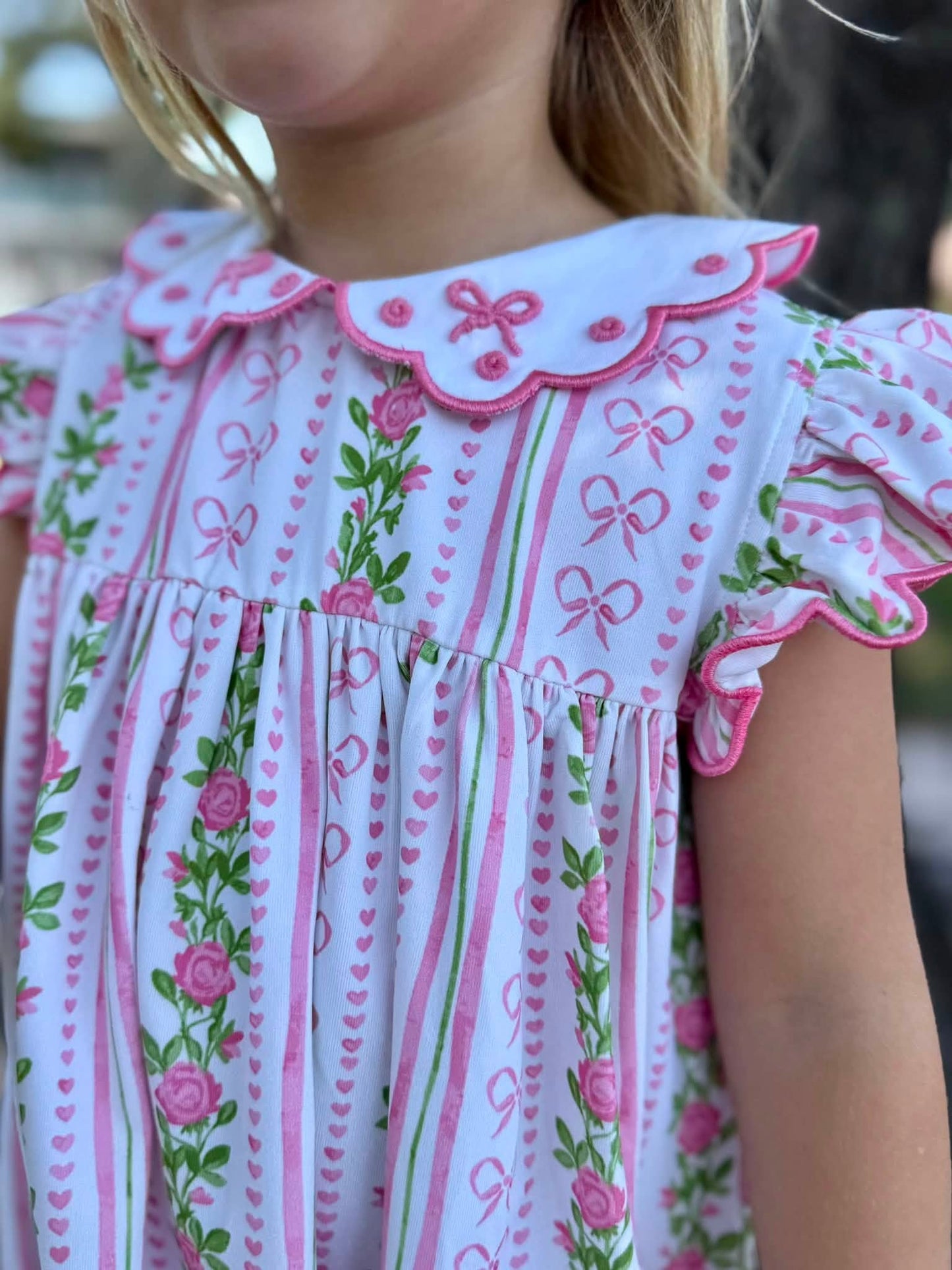 GIRL BOW TRELLIS SHORTIE SET