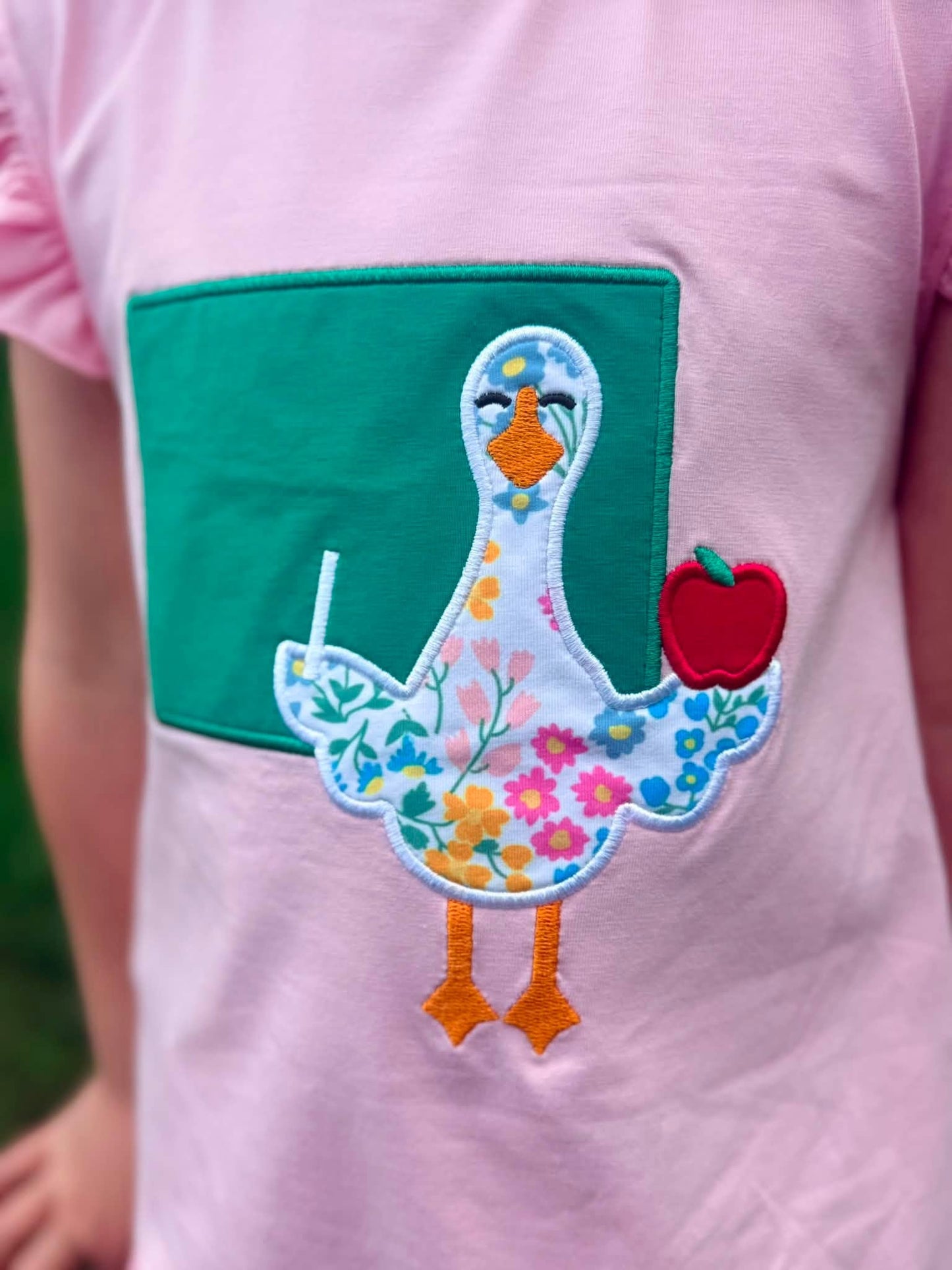 GIRL CHALKBOARD APPLIQUE SHORTIE SET