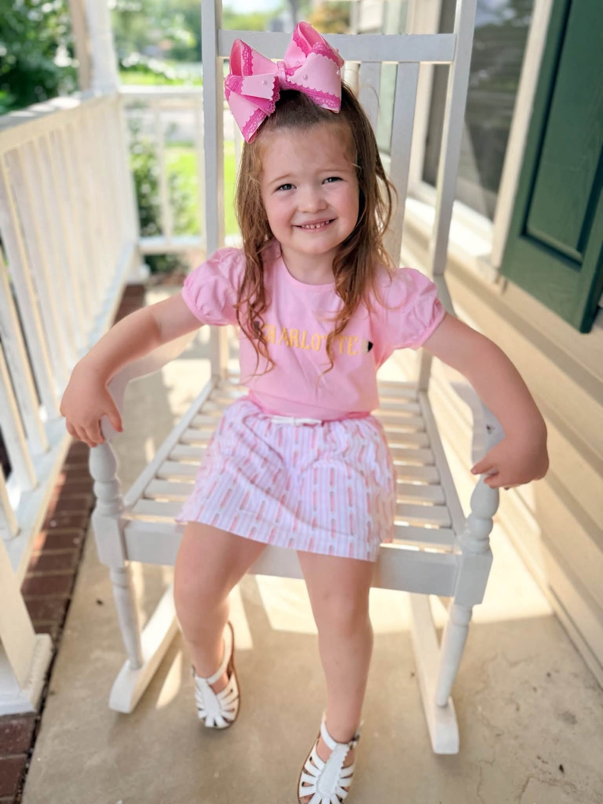 GIRL FRENCH KNOT CLASS IN SESSION SKORT SET