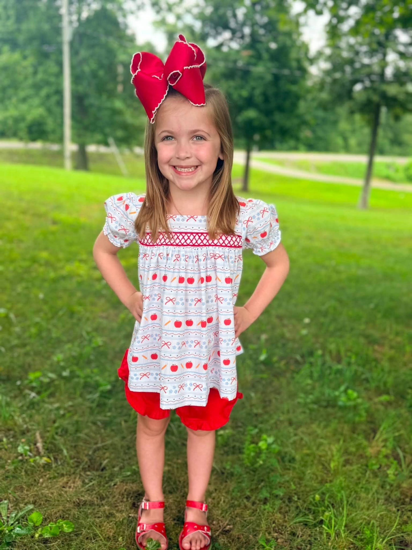 GIRL FRENCH KNOT HOMEROOM CLASSIC SHORT SET