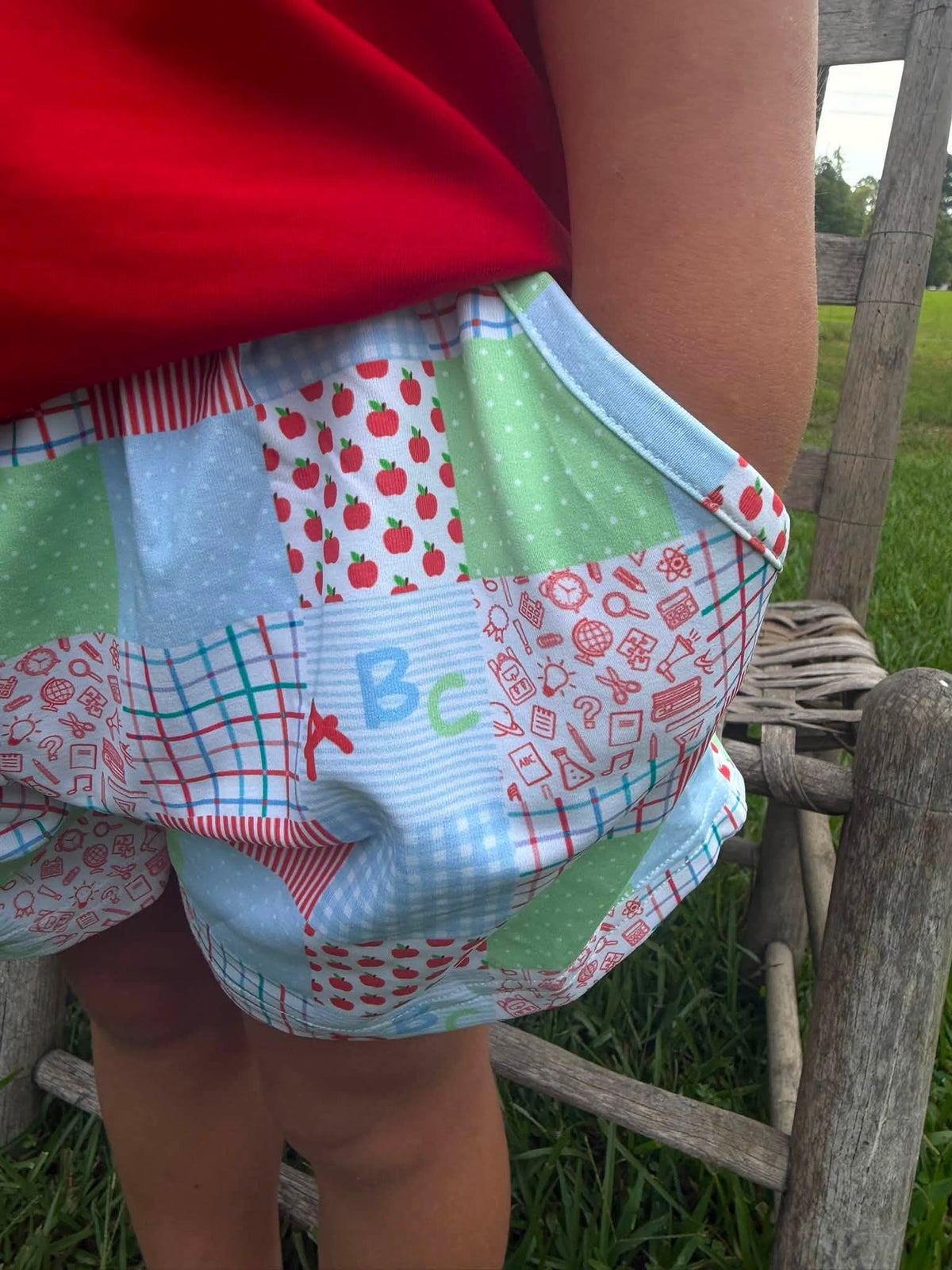 BOY CLASSROOM PATCHWORK SHORTIE SET