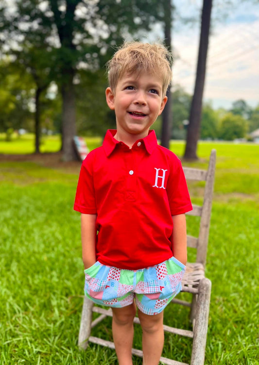 BOY CLASSROOM PATCHWORK SHORTIE SET