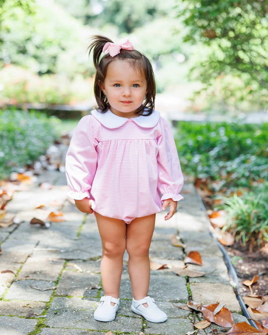 GIRL LOTTIE BUBBLE - LIGHT PINK STRIPE