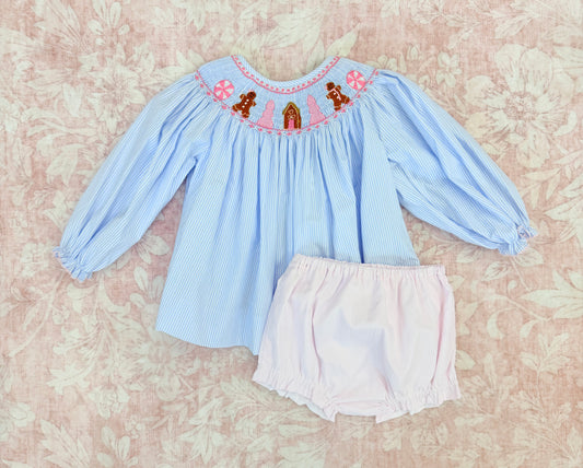 WHIMSICAL GINGERBREAD DREAMS GIRL BLOOMER SET