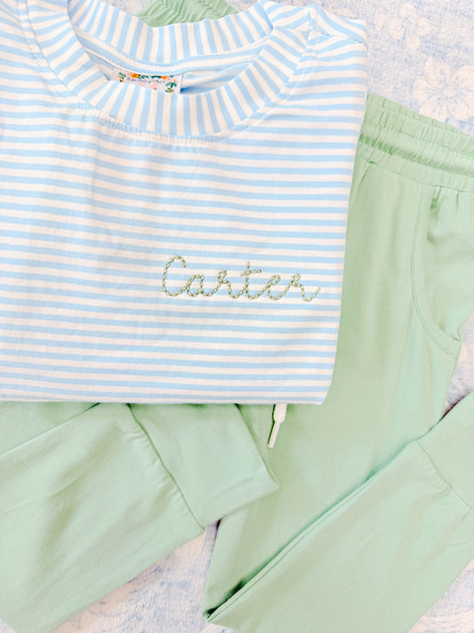 BLUE COZY KNIT PULLOVER