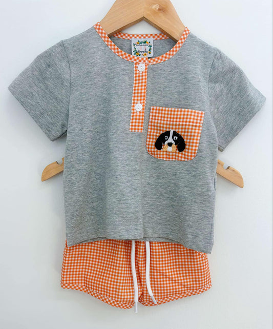 SWEET AS SODA POP GEO SMOCK BOY SHORT SET