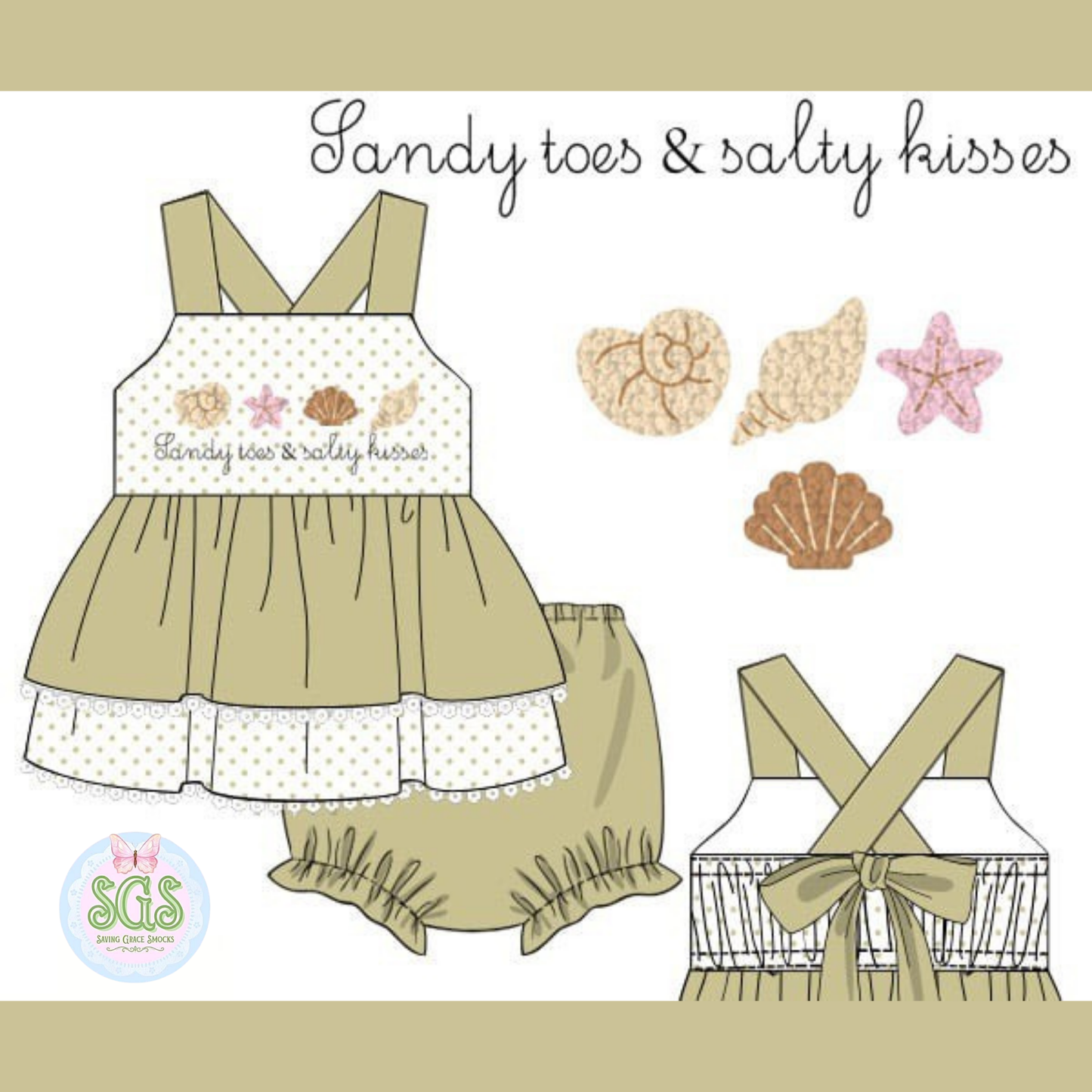 GIRLS SANDY TOES & SALTY KISSES BLOOMER SET