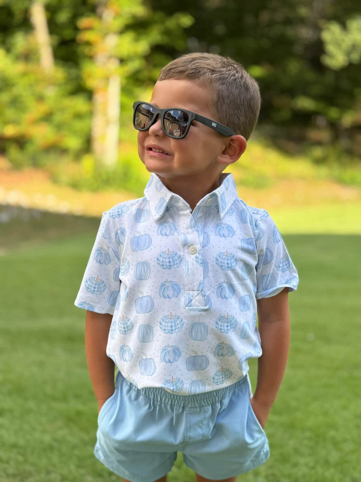 BITTY DOT PUMPKINS BOY POLO