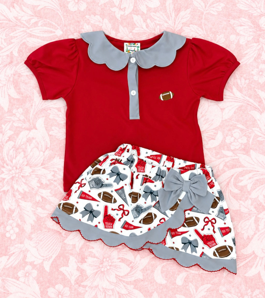 CRIMSON SEASON GIRL SKORT SET