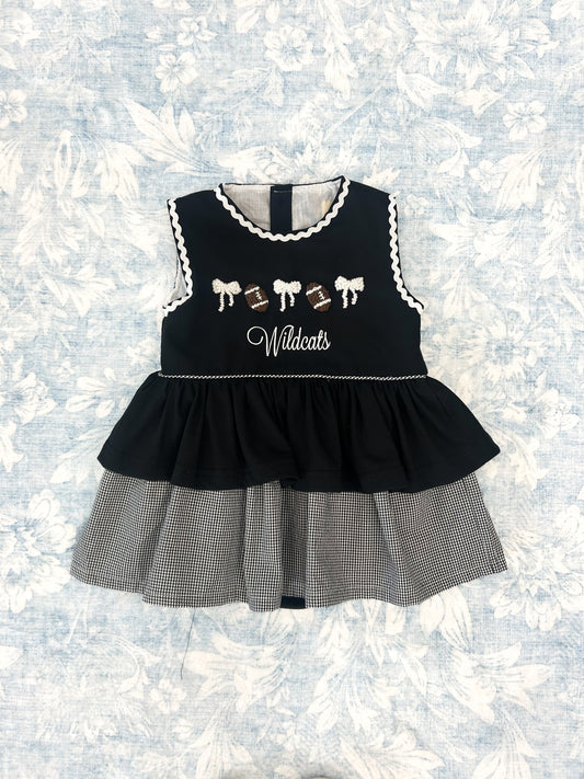 GIRLS BLACK & WHITE FOOTBALL SKIRTED BUBBLE