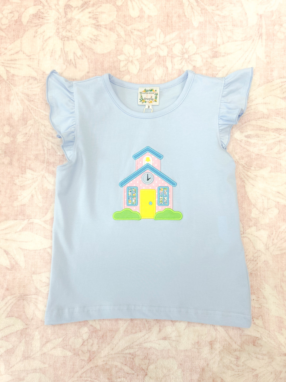 GIRL SCHOOLHOUSE APPLIQUE SHIRT